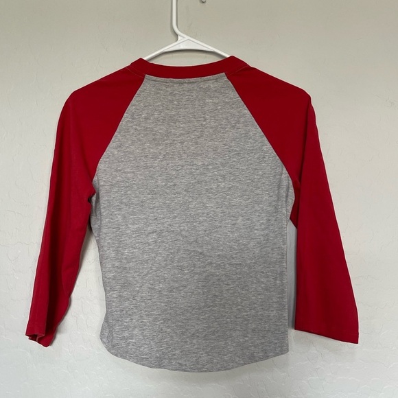 T by Alexander Wang High Twist Front Top in Cherry & Grey size xsmall - Picture 4 of 8